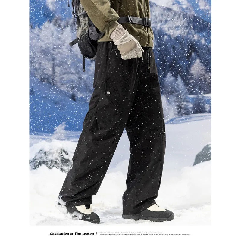 Men's 90% White Duck Down Ski Pants Waterproof Windproof Thermal Trousers Outdoor Wear Resistant Snow Sports Overalls Men