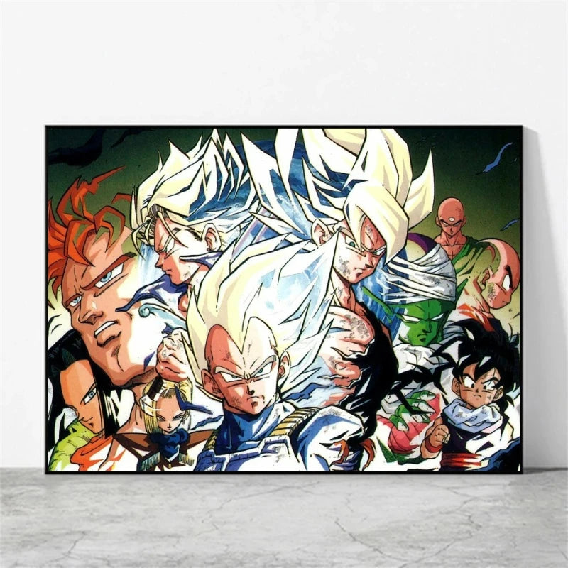 Classic Warm Blood Dragon Ball Posters Anime Pictures Goku Vegeta Son Gohan Wall Art Home Decor Picture Hanging Painting Decor