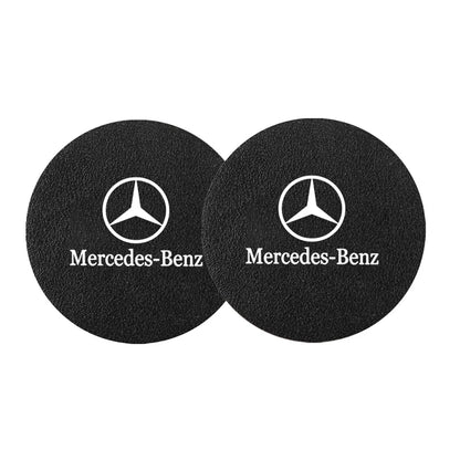 2Pcs Car Coasters Water Cup Mats Waterproof Slot Pads For Mercedes Benz AMG Smart W205 C300 W203 W206 W108 W124 W126 W140 W168
