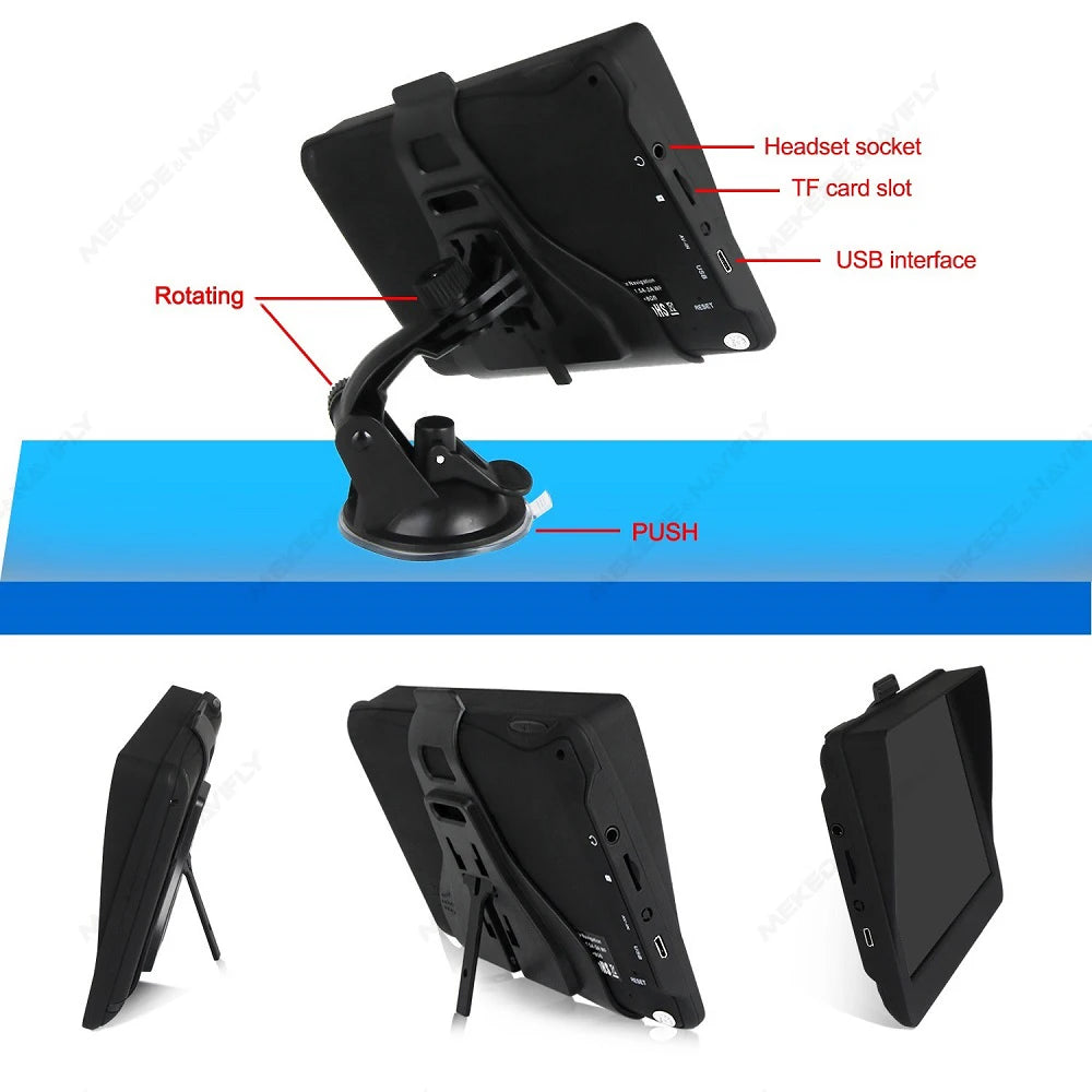 MEKEDE New Europe Car GPS Navigation 7 Inch 9 Inch Touch Screen GPS Navigator Truck Sunshade Sat Navi Map GPS Navigators