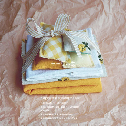 1/6 1/12 Doll House Model Furniture Accessories Cotton Bedding Set Bjd Ob11 Gsc Blyth Lol Miniature Dollhouse Sheet Quilt Pillow