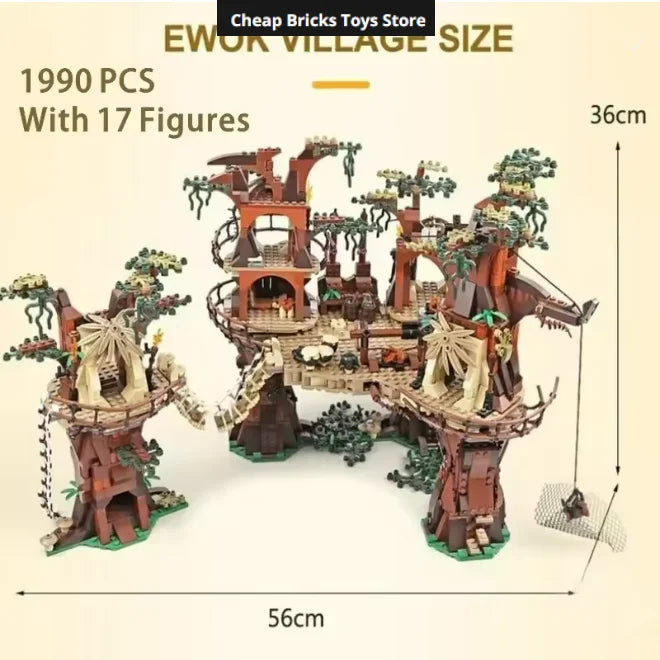 Cheap Moc Village Bricks Building Blocks Compatible 1990pcs Space Wars Ucs Movie Dispaly Model Birthday Gifts for Teenage Toy A