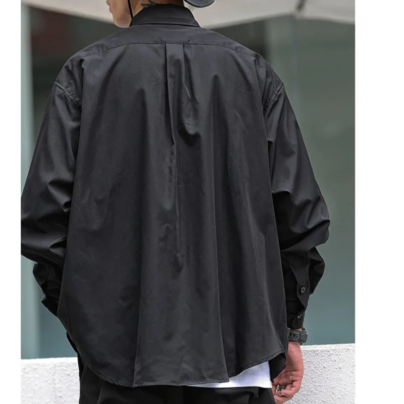 Autumn New Japanese Loose Shirt Cityboy Multi Pocket Shirt Trendy Brand Fashionable Loose Long Sleeve Shirt for Men and Women