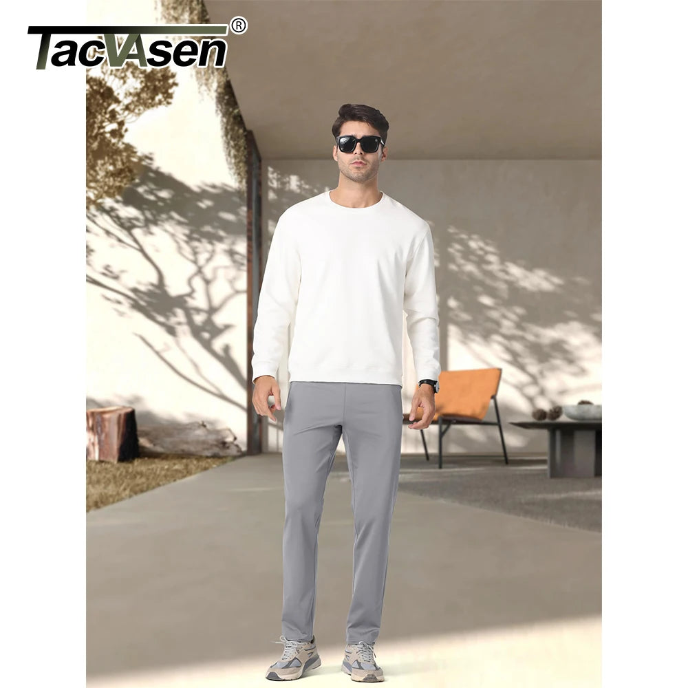 TACVASEN Men's Fleece Lined Track Pants Fall Winter Thermal Warm Jogger Pants Waterproof Workout Casual Drawstring Sweatpants