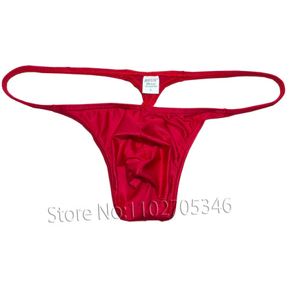 Cheeky Men's Thong Gloss Slip Tangas Soft Shiny G-strings Underwear Silky Smooth Bikini Bottoms Briefs Jockstrap Sissy Panties