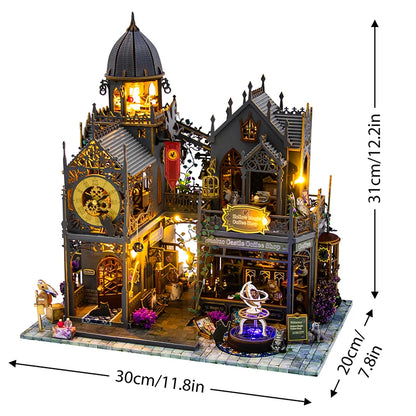 Magical DIY Wooden Miniature Doll House 3D Puzzle Assembly Building Model Kit Production Room Toys Home Bedroom Christmas Gifts