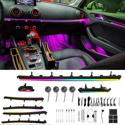For Audi A3 S3 RS3 8V 8Y 2013-2020 MQB LED Ambient Lights Air Vent Interior Dashboard Cup Holder Car Door Decorative Lamp APP