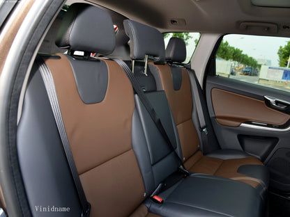 For Volvo XC60 I 2013 2014 2015 2016 2017 Vegan Nappa Leather Custom Car Seat Covers Full Set Interior Protector Accessories