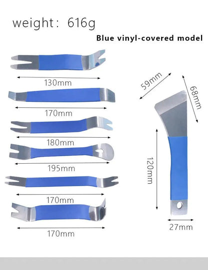 Stainless Steel & Plastic Car Audio Removal Tool 7pcs Door Panel Trim Pry Tool Set for Auto Interior Disassembly
