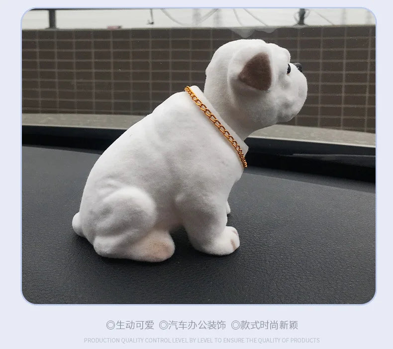 Nodding Dog Moving Head Husky Resin Imitation Dog Toy Dashboard Decoration Cute Auto Parts Car Accessories Funny Ornaments
