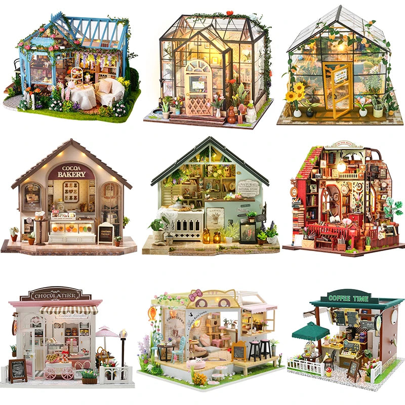 Wooden Miniature Doll House 3D Puzzle Assembly Building Model Kit Small Room Toys Home With Furniture Birthday Gifts Dollhouse﻿