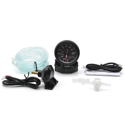 2" 52mm 7 Color LED Dual Display Gauge Boost PSI Boost BAR Water / Oil Temp Oil Pressure Voltmeter Air Fuel Ratio EGT Tachometer