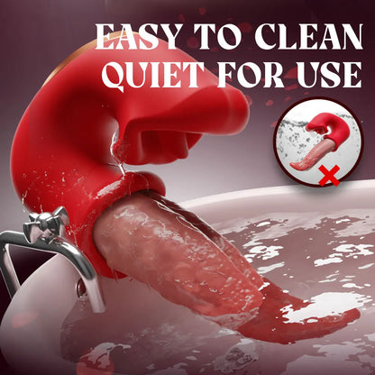 Sex Toy Realistic Tongue Vibrator Women Licking Clitoral Swing Vibration Rose Thrusting Vibrators Dildo Stimulator Pleasure Tool