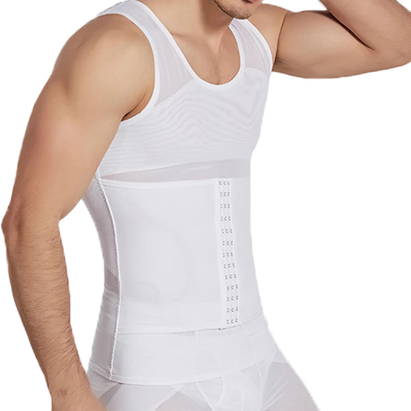 Men's Body Shaper Compression Vest Abdomen Shapewear Tummy Slimming Sheath Gynecomastia Shapers Corset Waist Trainer Fajas Tops