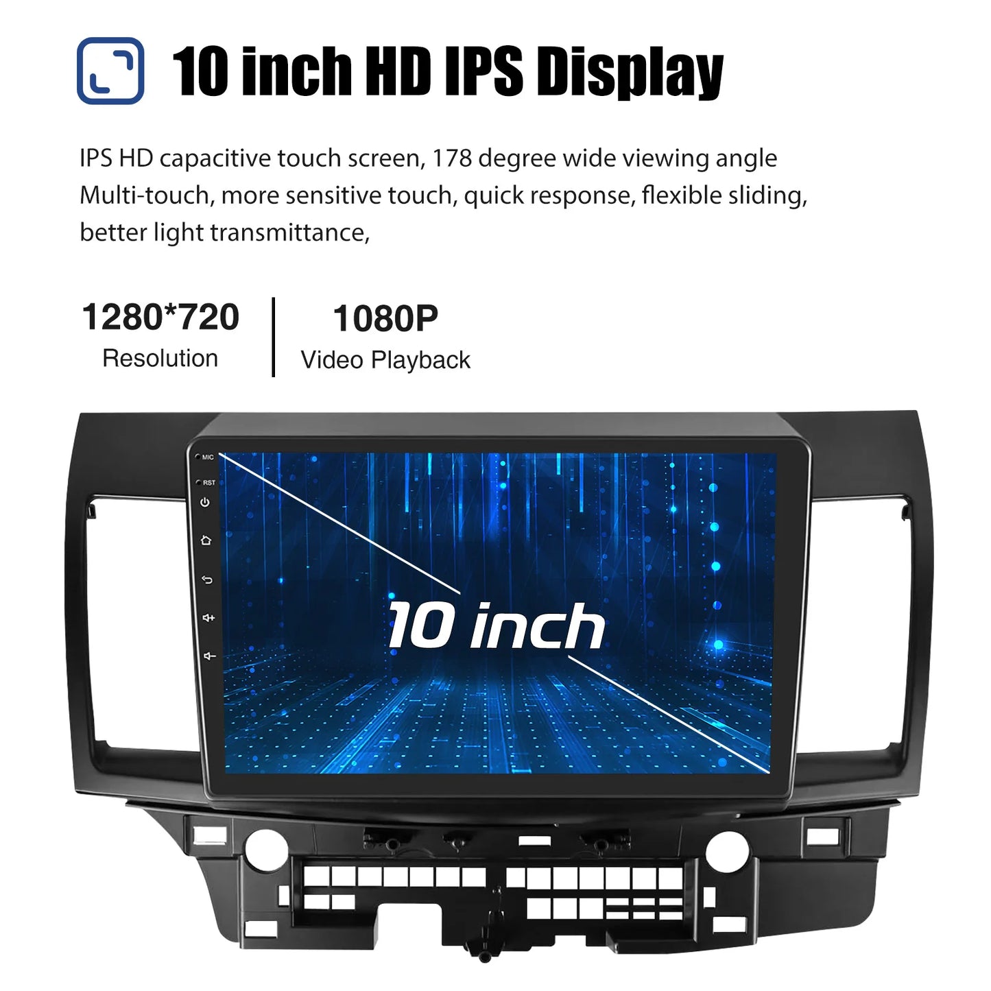 10" Android 15 Car GPS Car Stereo Radio For 2008-2017 Mitsubishi Lancer Apple Carplay 4+64G IPS Touch Screen WiFi GPS BT+DVR&CAM