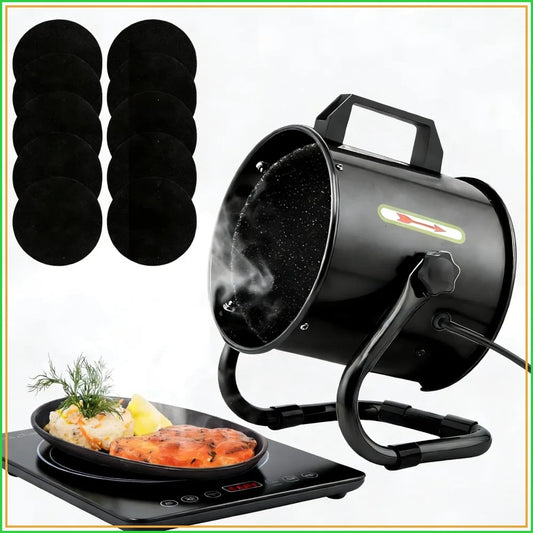 Portable Range Hood with 9 Activated Carbon Filters, Strong Suction Exhaust Fan for Indoor BBQ, Hot Pot, RV, Desktop Cooking