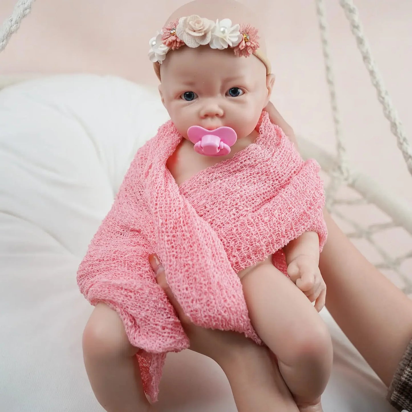 17 Inch Full Platinum Silicone Reborn Baby Doll Jerry Girl Realistic Newborn Baby Doll Open Eyes Real Life Bebe Dolls
