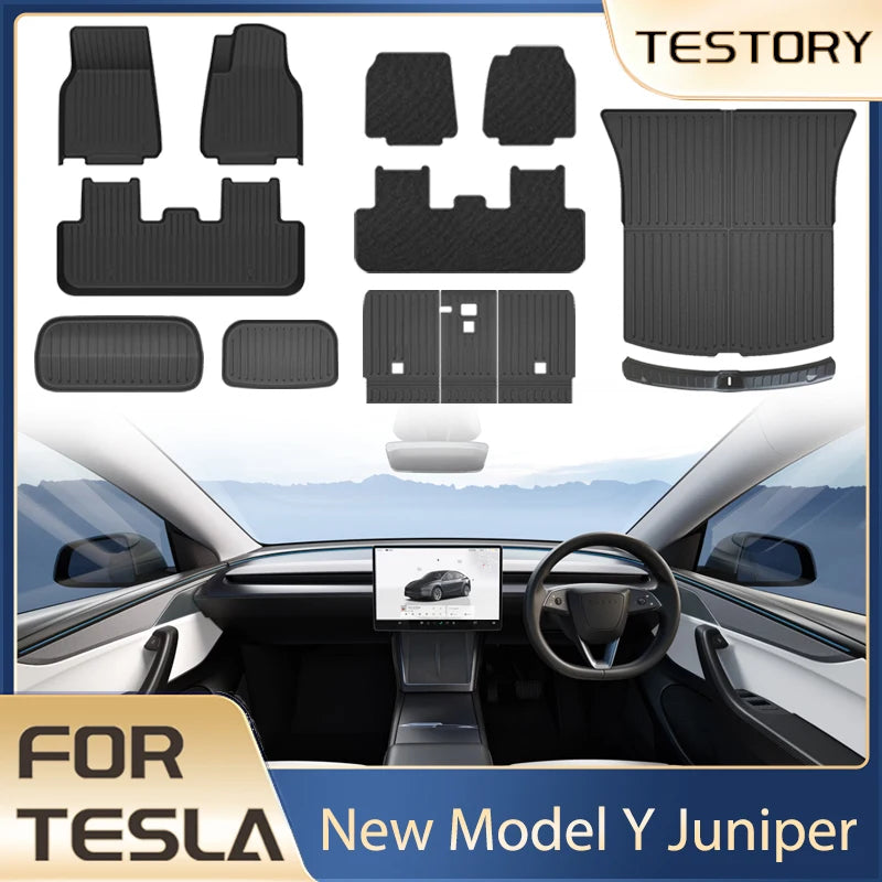 Floor Mats for Tesla Model Y Juniper 2026 2025 Right Hand Drive Floor Mats Cargo Liner Trunk Mat for Model Y Juniper Accessories