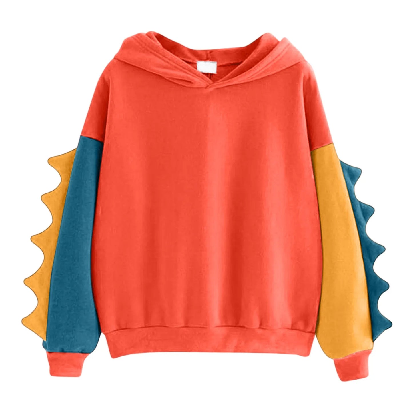 Women's Dinosaur Hoodies Fashionable Cute Solid Color Contrasting Dinosaur Loose Hoodies Comfortable Versatile Sweatshirts