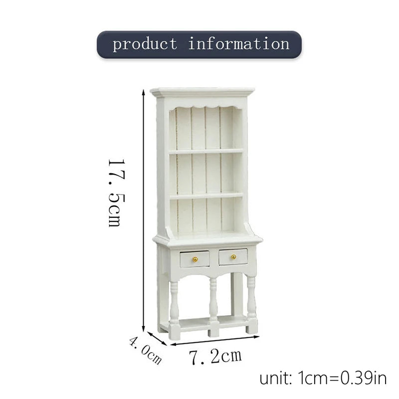 1Pc 1:12 Dollhouse Simulation Wooden Cabinet Display Cupboard Model Dollhouse Miniature Bookcase Furniture Decor Dolls House Toy