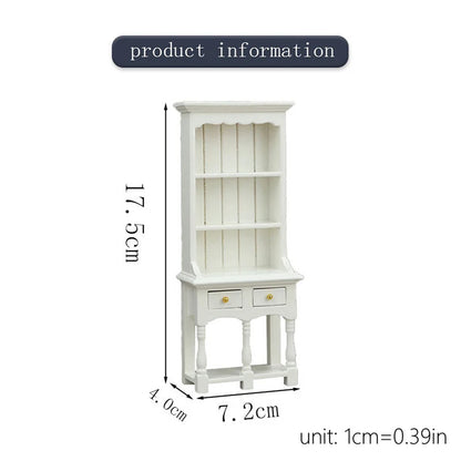 1Pc 1:12 Dollhouse Simulation Wooden Cabinet Display Cupboard Model Dollhouse Miniature Bookcase Furniture Decor Dolls House Toy