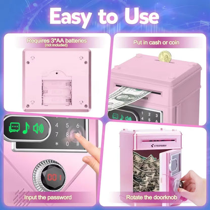 Electronic Piggy Bank Touch Screen Counting Password Safe Box Money Boxes Digital Coins Cash Saving Deposit Atm Machine Kid Gift