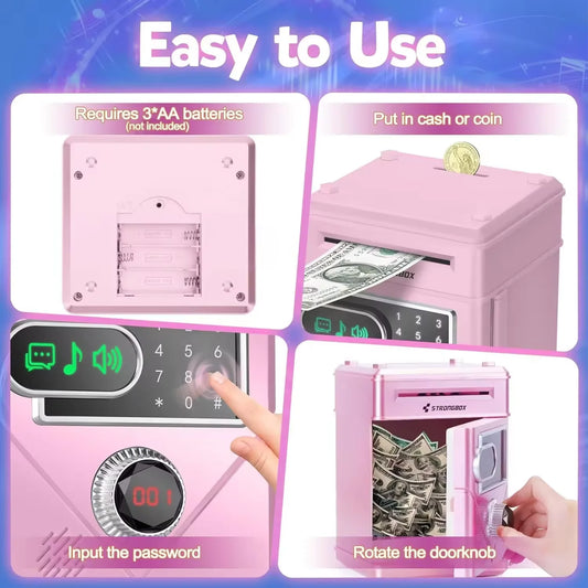 Electronic Piggy Bank Touch Screen Counting Password Safe Box Money Boxes Digital Coins Cash Saving Deposit Atm Machine Kid Gift