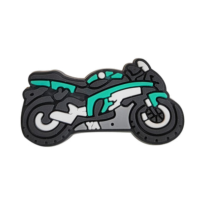 1-12PCS Cartoon Motorcycle Helmet PVC Shoe Charms Design Man Pins Accessories Funny Garden Shoes Buckle Decoration Unisex Gift