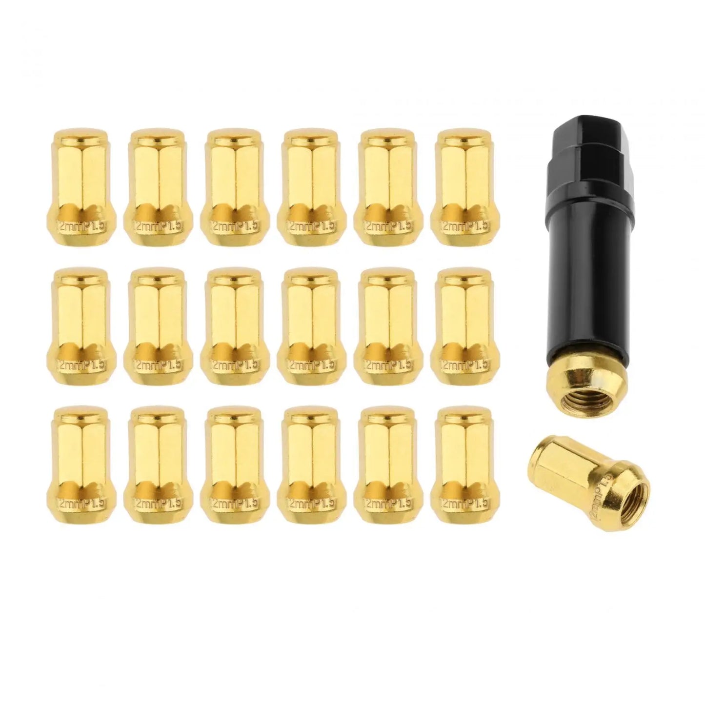 Wheel Lug Nuts Replacement Set M12 Cold Forged Carbon Steel Socket Key for Automotive Tire Maintenance