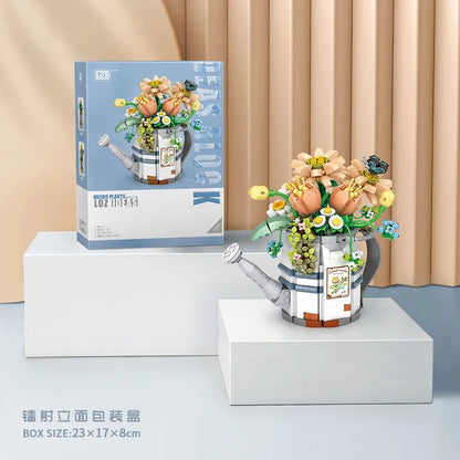Mini Flower Spray Pot Building Blocks Set for Boys And Girls Meaty Plant Home Decoration Creative Children's Toy Gift