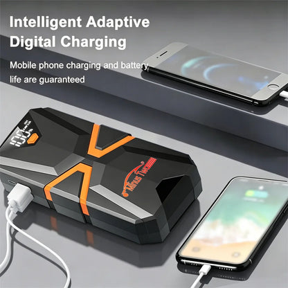 Portable 1000A Car Jump Starter & Air Compressor, Digital Tire Inflator, Emergency Power Bank with LED Flashlight for Vehicle