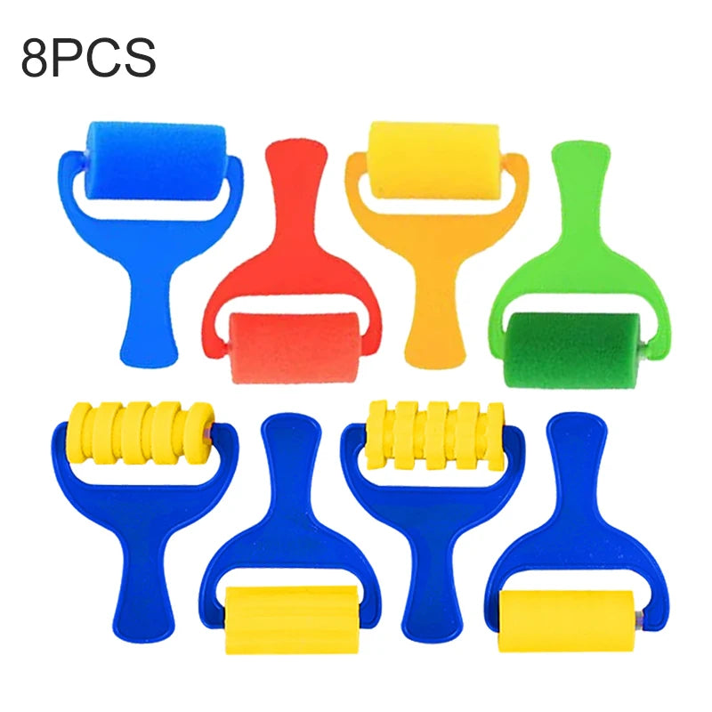 Children Drawing Sponge Brush Toys Art Craft Halloween Drawing Graffiti Tools Teaching Incentive Supplies Roller Seal Stamp TMZ