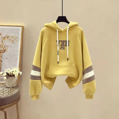 Sports Set for Women in Spring and Autumn New Korean Version Color Blocking Hooded Top Casual Pants Age Reducing Two-piece Set
