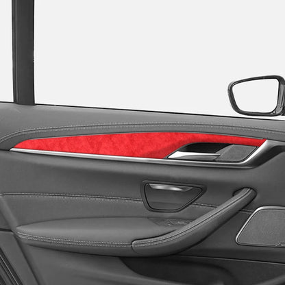For BMW 5 Series G30 G38 Car Door Inner Handle Decorative Trim Frame Sticker Premium Interior Accessories Made of Alcantara