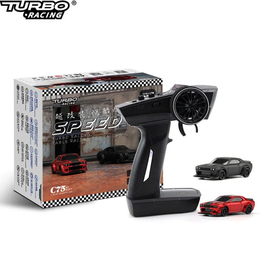 Turbo Racing 1:76 C75 RC Car Radio Full Proportional Remote Control Toys RTR Kit For Kids and Adults