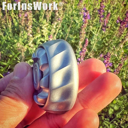 Ryan EDC THE WAVE PRO Stainless Steel Wind Chime Coded Linked Ratchet Spinning Top Fidget Hand Spinner