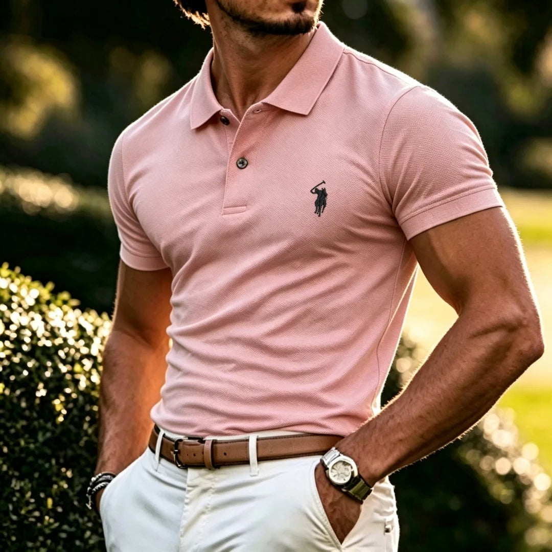 100% pure cotton high-end brand men's short sleeve polo shirt 2026 summer luxury fashion pony embroidery golf top casual T-shirt