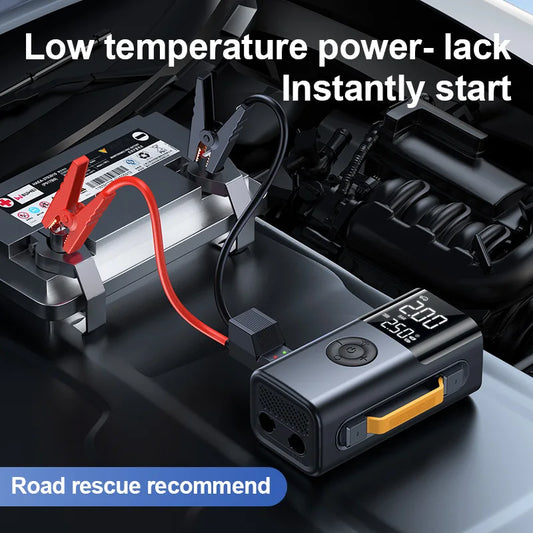 CEYYOR 5In1 Booster Jump Starter Car Battery Starting Device,Multifunction 10000mAh 150PSI Air Pump with LED Lights&Pressure Gau
