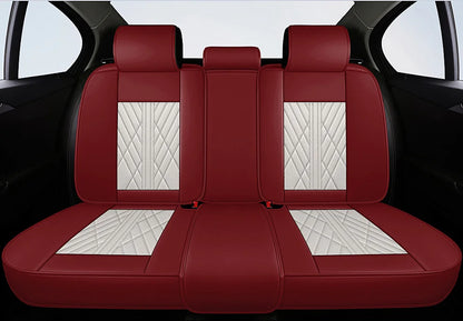 Universal fitting waterproof breathable soft Napa leather car seat cover set for cushion protection. Suitable for sedan and SUV