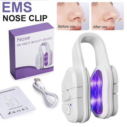 EMS Beauty Nose Shaper Clip Microcurrent Pulse Vibration High Bridge Nose Sculpting Massager Nose Up Lifter Massage Tool