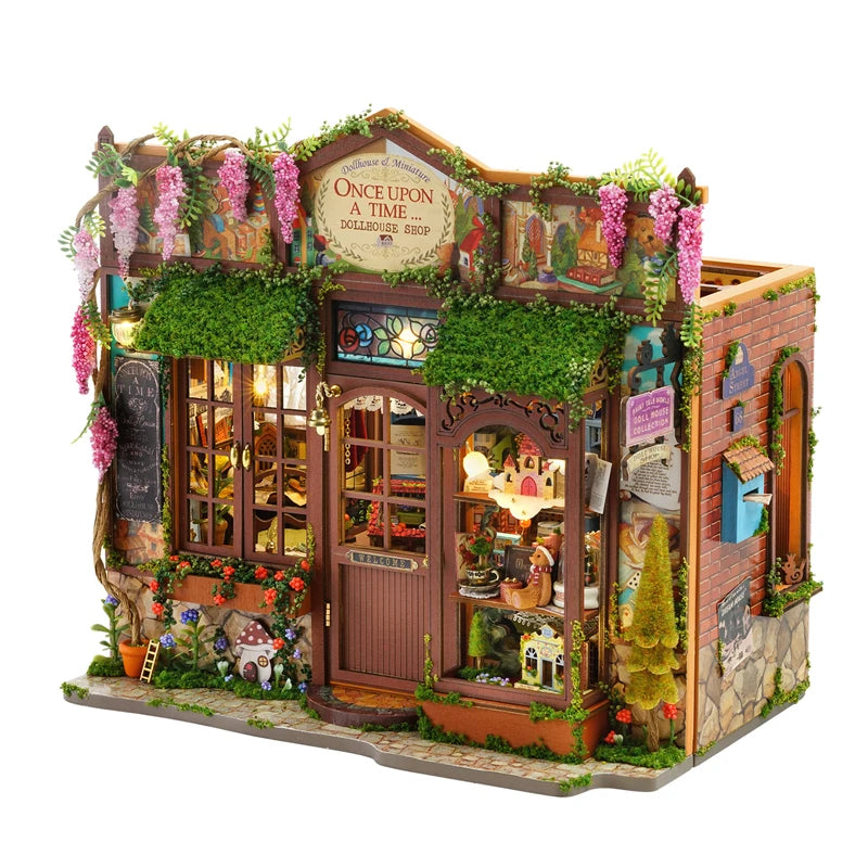 DIY Wooden Miniatures Doll House Handmade Figurines Bookend 3D Puzzle Assembled Houses With Furniture For Friends Christmas Gift