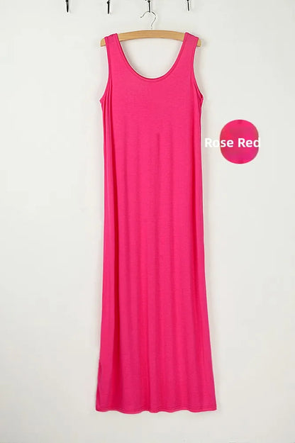 Summer Thin Modal Long Dress Women Loose Black Versatile Dress Strap Vest Skirt Sleeveless Large Size A-Line Korean Style