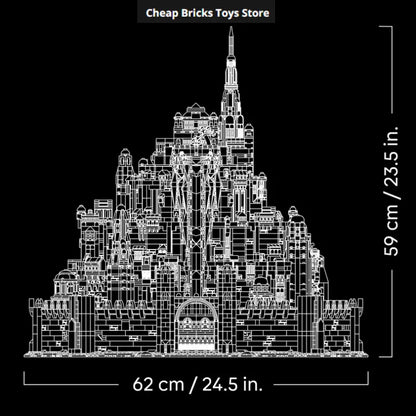Cheapest 8278pcs Bricks The City Minas Tirith Capital Gifts for Adults Building Blocks Kit Dispaly Model for Home Decor Set