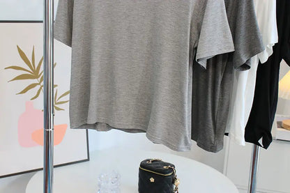 Ultra-Hand Feel Short Modal T-Shirt Women's  Summer 2025 Slimming round Neck Short Sleeve  Color Base Shirt
