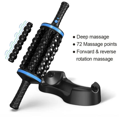 Cordless Roller Body Massage 360 Rolling Percussive Relief Muscle Relax Stress Massager Rechargeable Vibrators Fitness Shaping