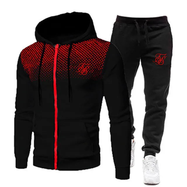 Men's Hoodie suit fashion print autumn Hoodie+pants men suit sports two piece Men Clothes Sportswear Sets