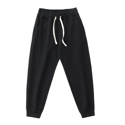 Autumn Winter New American Retro Thick Knitted Sweatpants Men's Simple Elastic Waist Drawstring Sport Casual Ankle-tied Pants