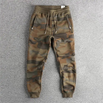 Thickened Wear-Resistant Men's Casual Camouflage Pants Autumn Winter Warm Sports Trousers Loose Fit Long Pants Trendy