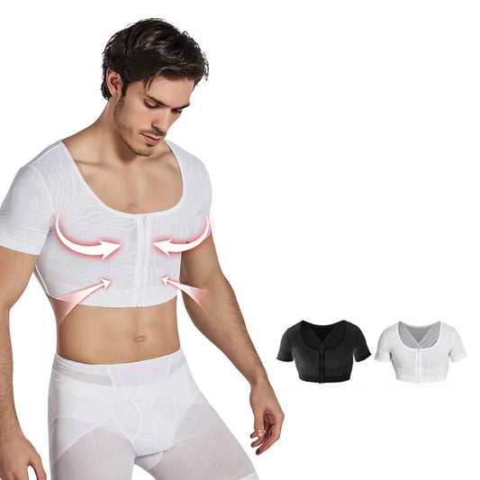 Men Chest Binder Gynecomastia Compression Vest For Post Surgery Breathable Buckle Underwear Tank Top Breast Reduction Shapewear