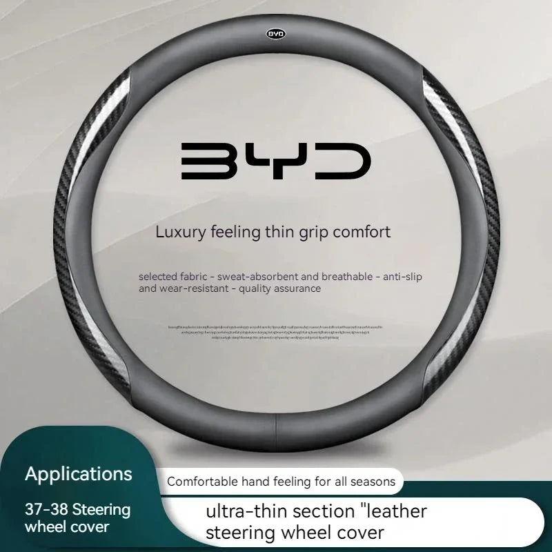 Genuine leather car steering wheel cover suitable for BYD Ato 3 Fa Feng Tang F3 E6 Yuan Song Plus EV F0 Qin Han Dolphin S6